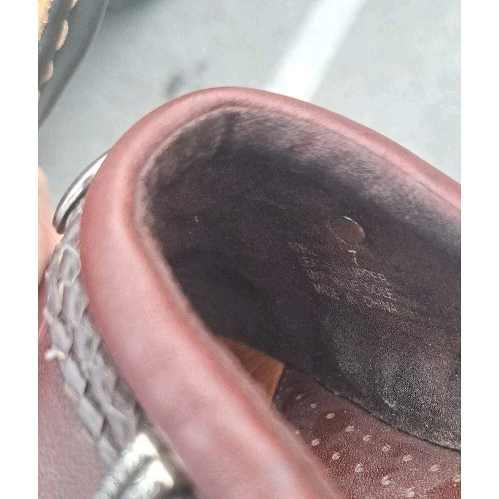 Minnetonka Brown Leather Slip On Womens Clogs Mules Size 7 Shoes - Picture 7 of 7
